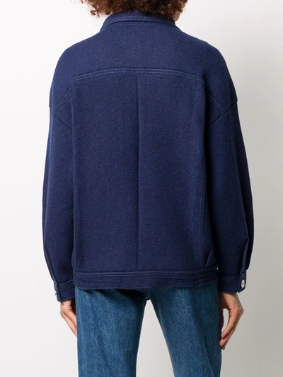 Barrie Button-up Two-pocket Cardigan In Blue