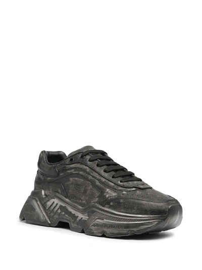 Shop Dolce & Gabbana Daymaster Craquelé Sneakers In Black
