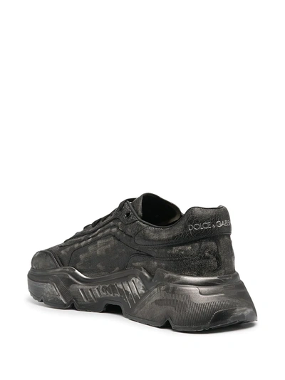 Shop Dolce & Gabbana Daymaster Craquelé Sneakers In Black