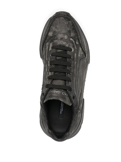 Shop Dolce & Gabbana Daymaster Craquelé Sneakers In Black