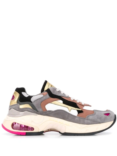 Premiata Sharky Sneakers In Beige Leather In Brown | ModeSens