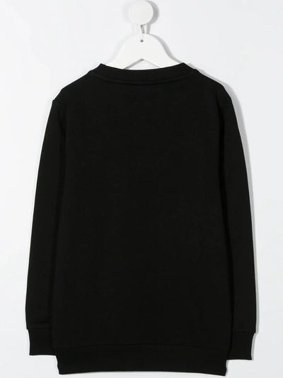 Shop Balmain Embroidered Logo Cotton Sweatshirt In Black