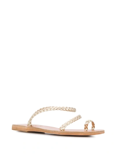 Shop Ancient Greek Sandals Eleftheria Braided Sandals In Gold