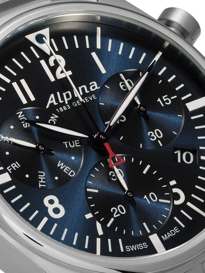 Shop Alpina Startimer Pilot Chronograph Quartz 42mm In Blue
