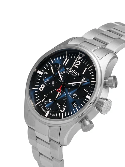 Shop Alpina Startimer Pilot Chronograph Quartz 42mm In Blue