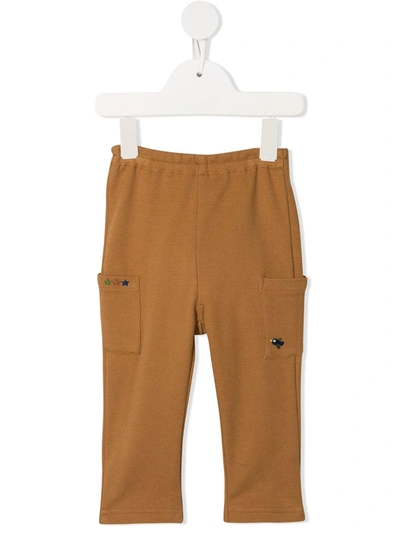 Shop Familiar Patch Pocket Track Pants In Brown