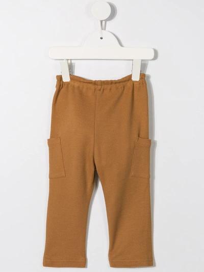 Shop Familiar Patch Pocket Track Pants In Brown