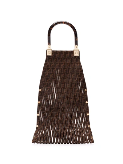 Shop Fendi Sunny Ff-print Tote Bag In Brown