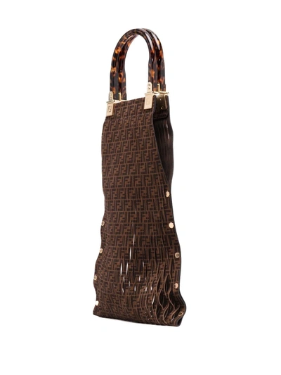 Shop Fendi Sunny Ff-print Tote Bag In Brown