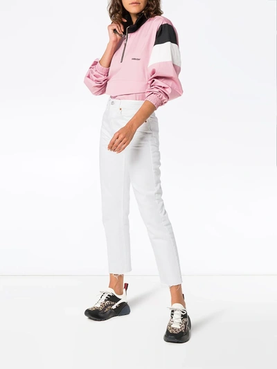 Re/done High Rise Rigid Stove Pipe Jeans White 28 In White