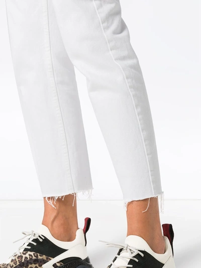 Re/done High Rise Rigid Stove Pipe Jeans White 28 In White
