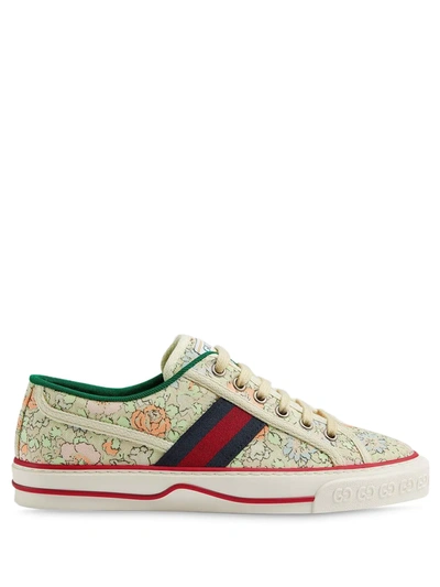 Gucci X Liberty London Tennis 1977 Floral Low Top Sneaker In 