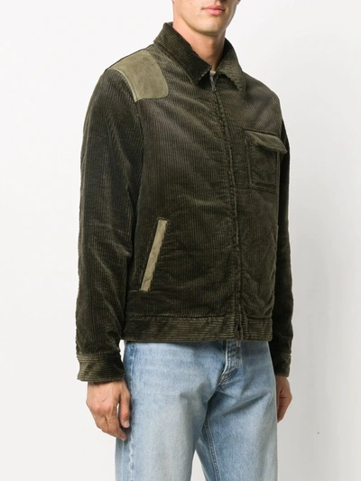 Shop Golden Goose Quilted Lining Corduroy Jacket In Green