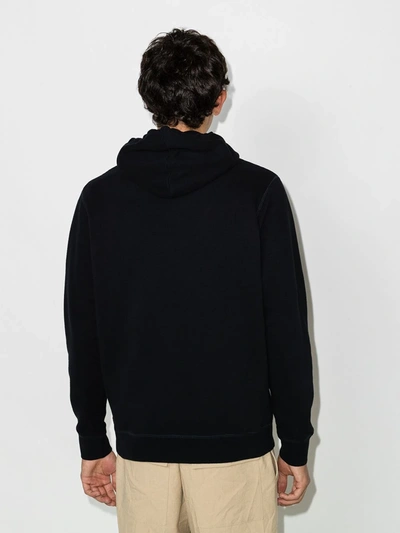 Sunspel Black Cotton Loopback Overhead Hoodie In Bkaa Black