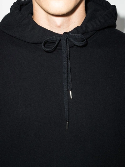 Sunspel Black Cotton Loopback Overhead Hoodie In Bkaa Black
