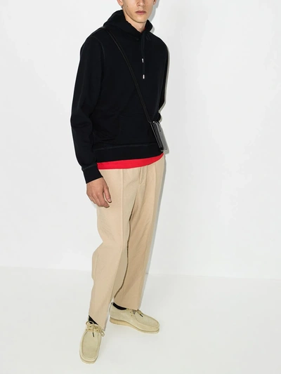 Sunspel Black Cotton Loopback Overhead Hoodie In Bkaa Black
