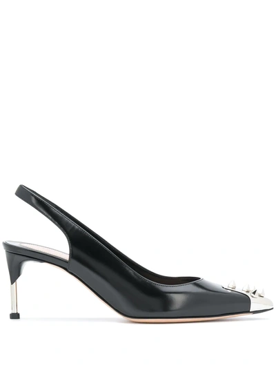 Shop Alexander Mcqueen Spike-stud Slingback Pumps In Black