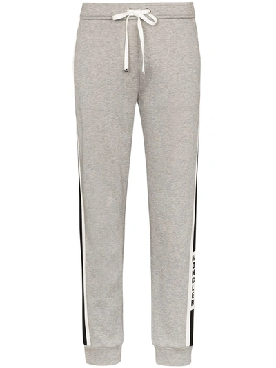 Shop Moncler Logo-stripe Track Pants In Grey