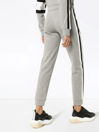 Shop Moncler Logo-stripe Track Pants In Grey
