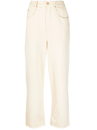 Shop Isabel Marant High-waisted Straight-leg Jeans In Neutrals