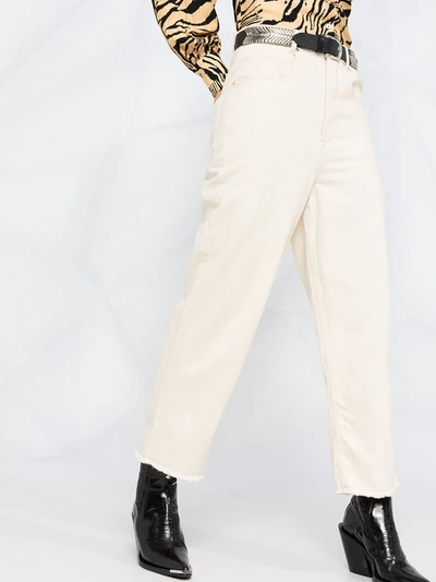 Shop Isabel Marant High-waisted Straight-leg Jeans In Neutrals