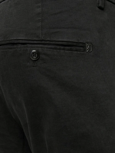 Shop Dondup Straight-leg Cotton Chinos In Black