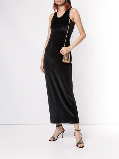 Pre-owned Chanel 2005 Sleeveless Maxi Dress In Black