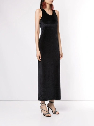 Pre-owned Chanel 2005 Sleeveless Maxi Dress In Black