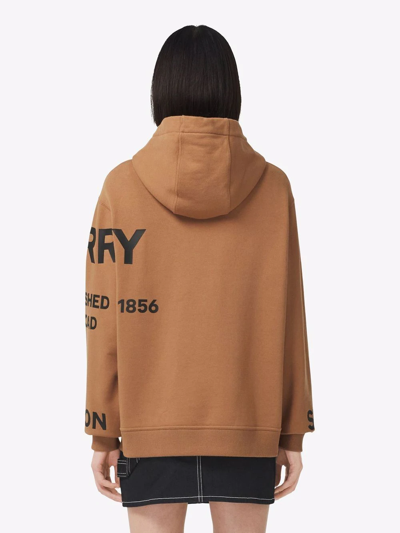 Shop Burberry Horseferry-print Cotton Oversized Hoodie In Braun