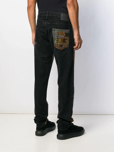 Shop Heron Preston Tie-dye Straight Jeans In Black