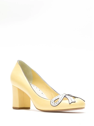 Shop Sarah Chofakian Audrey Leather Pumps In Yellow