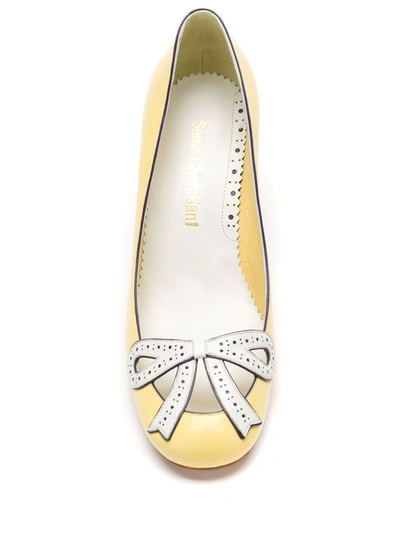 Shop Sarah Chofakian Audrey Leather Pumps In Yellow