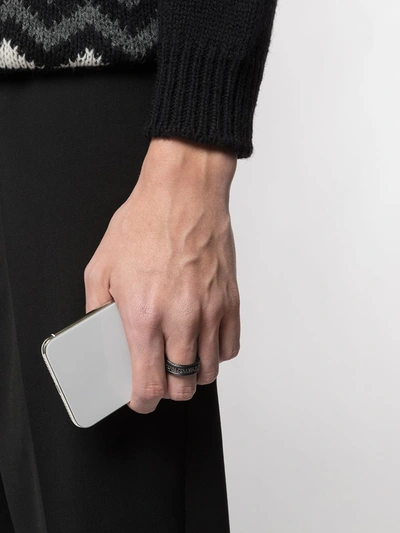David Yurman Streamline Two-row Black Diamond Band Ring In Tbabd