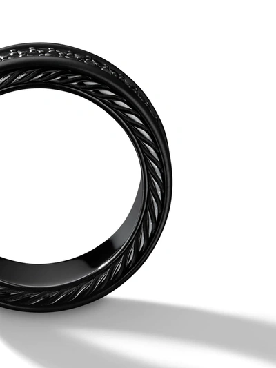 David Yurman Streamline Two-row Black Diamond Band Ring In Tbabd