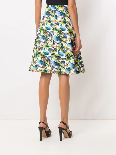 Amir Slama Printed A-line Skirt In White