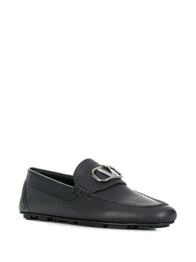 Shop Valentino Vlogo Driving Shoes In Black