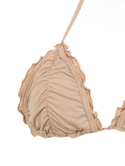 Amir Slama Ruched Bikini Set In Neutrals