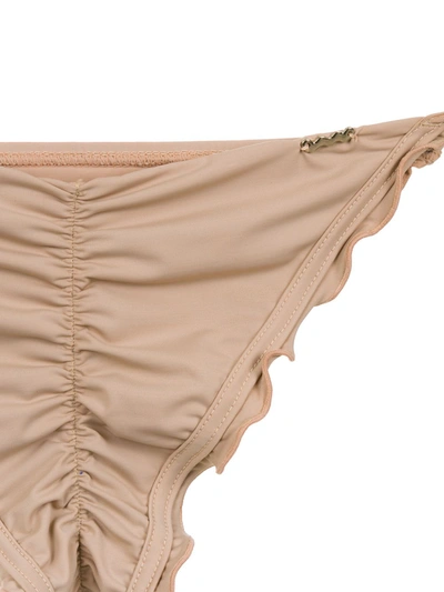 Shop Amir Slama Ruched Bikini Set In Neutrals