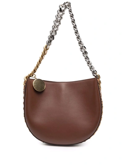 Shop Stella Mccartney Medium Frayme Shoulder Bag In Brown