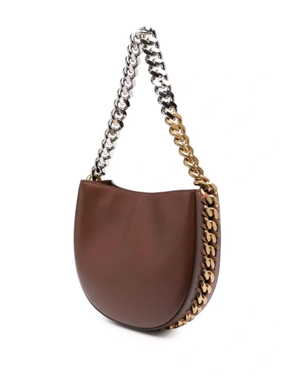 Shop Stella Mccartney Medium Frayme Shoulder Bag In Brown