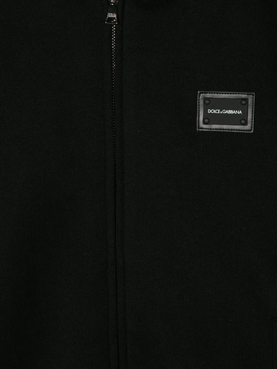 Dolce & Gabbana Logo-tag Zip-up Hoodie In Black