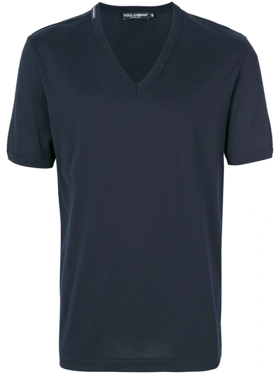 Shop Dolce & Gabbana V-neck T-shirt In Blue