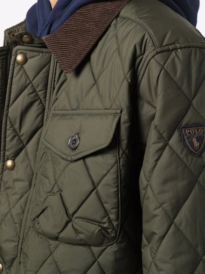 Shop Polo Ralph Lauren Quilted Beaton Jacket In Green