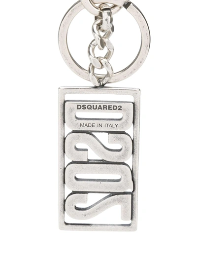 Shop Dsquared2 Cut-out Logo Keychain In Silver