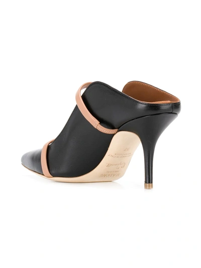 Malone Souliers Pointed Thin Belt Muller High Heels In Black