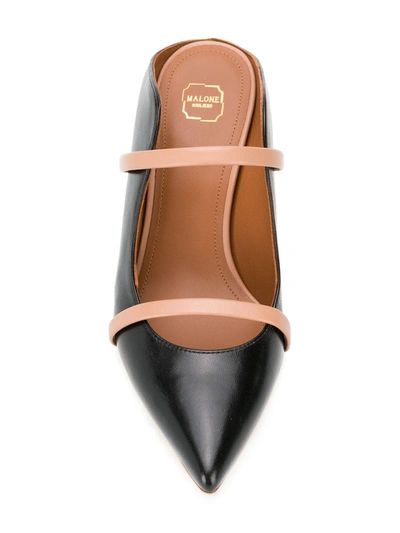 Malone Souliers Pointed Thin Belt Muller High Heels In Black