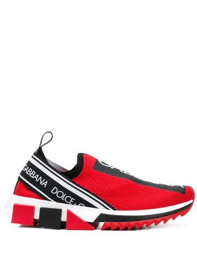 Shop Dolce & Gabbana Branded Sorrento Sneakers In Red