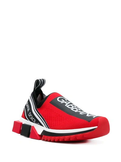 Shop Dolce & Gabbana Branded Sorrento Sneakers In Red