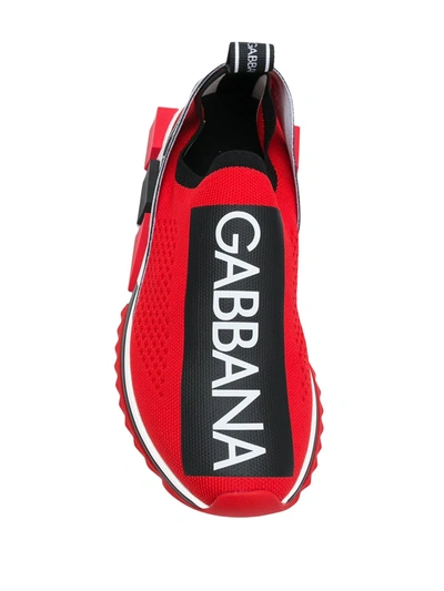 Shop Dolce & Gabbana Branded Sorrento Sneakers In Red