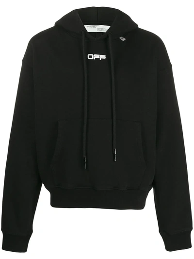 Shop Off-white Wavy Line Logo Hoodie In Black